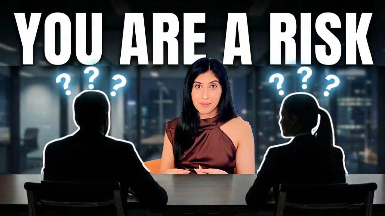 you are a risk with jag staring at two mystery individuals at a board room table